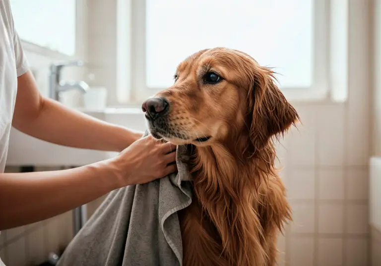 Home golden avec serviette